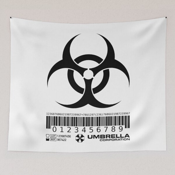 Item preview, Biohazard corona gear, provided by the corporation. Black on white. designed and sold by PrintPit.