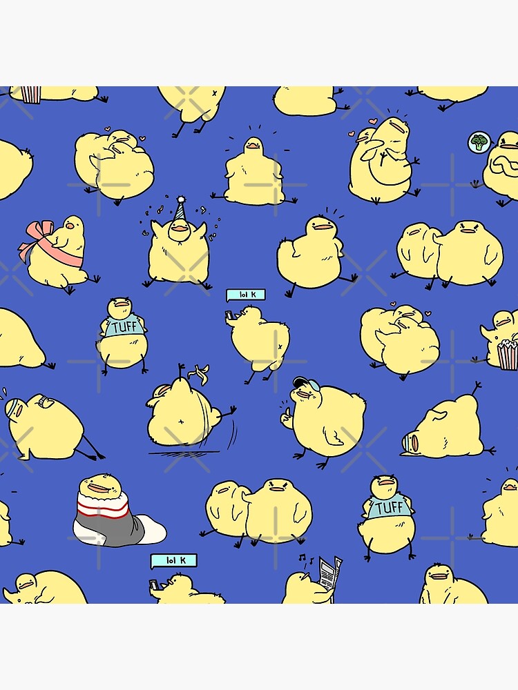 Thumbnail 4 of 4, Pillow, Fat Birdblob Pattern - Blue designed and sold by Sabtastic.