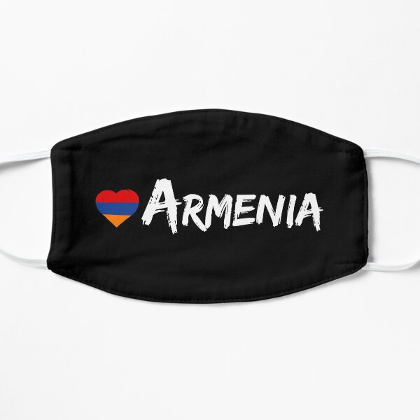Love Armenia Country Flag Heart Patriot Gift Black Background Mask
