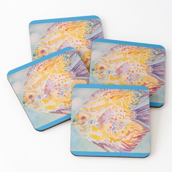 Item preview, Rainbow Sea Fish Watercolor Painting designed and sold by Sarah  Rajkotwala.
