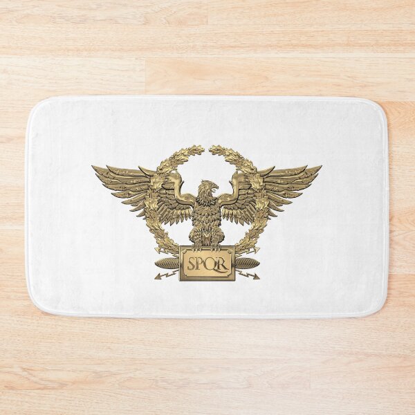 Item preview, Gold Roman Imperial Eagle - SPQR Special Edition over White Leather designed and sold by Serge Averbukh Art Studio.