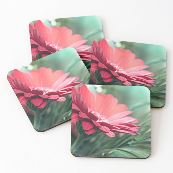 Item preview, Fresh beautiful red Gerbera flower on textured leaves background designed and sold by Grégory DUBUS.