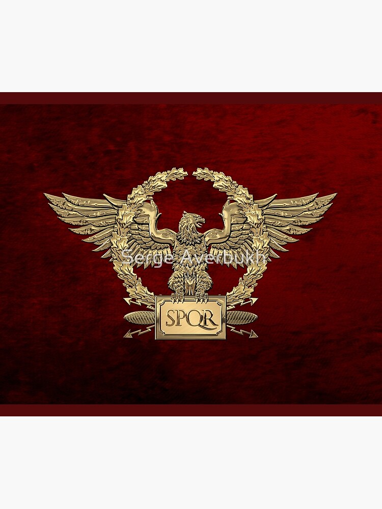 Gold Roman Imperial Eagle - SPQR Special Edition over Red Velvet by Captain7
