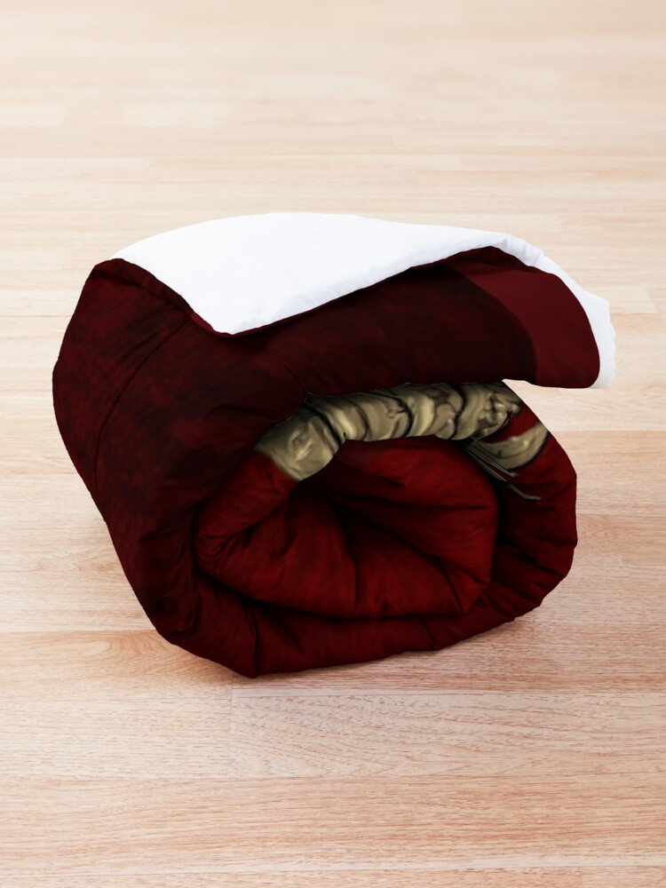 Alternate view of Gold Roman Imperial Eagle - SPQR Special Edition over Red Velvet Comforter