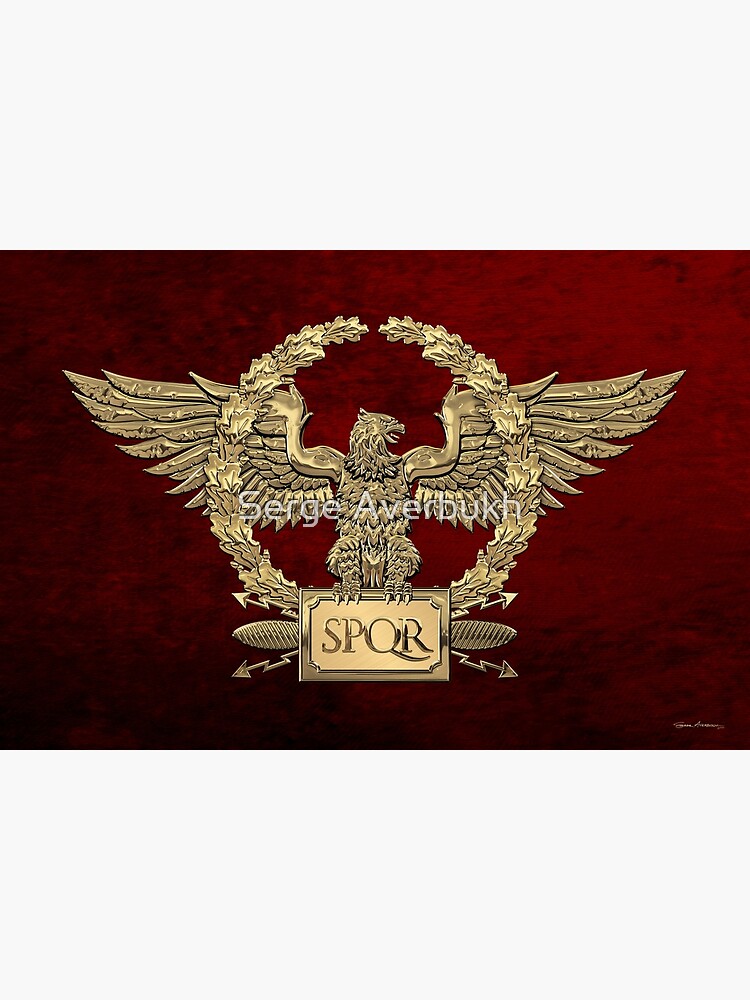 Gold Roman Imperial Eagle - SPQR Special Edition over Red Velvet by Captain7