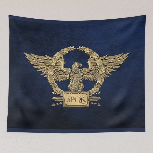 Item preview, Gold Roman Imperial Eagle -  S P Q R  Special Edition over Blue Velvet designed and sold by Serge Averbukh Art Studio.