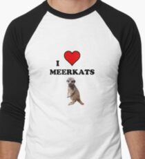 I Heart Meerkats (T-Shirt & Sticker ) Men's Baseball ¾ T-Shirt