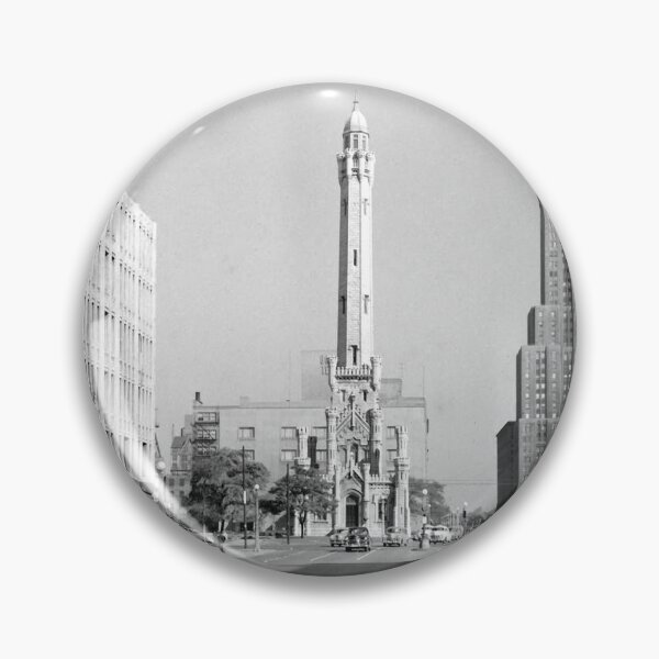 Item preview, Chicago iconic Water Tower landmark circa 1950 designed and sold by thearttist.