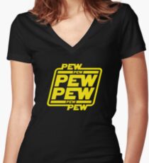 Pew pew pew Women's Fitted V-Neck T-Shirt