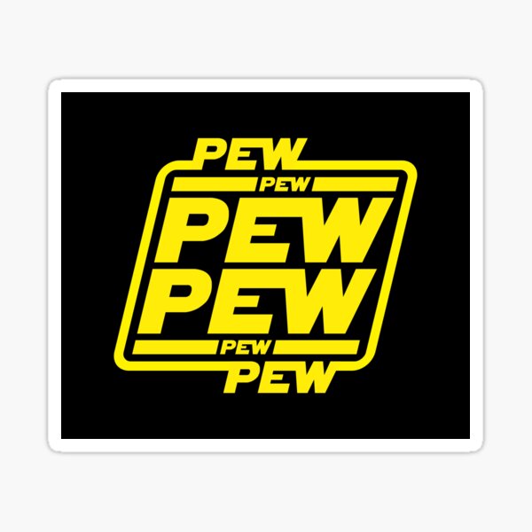 Vista previa del artículo con la obra «Pew Pew Pew», diseñado y vendido por SxedioStudio.