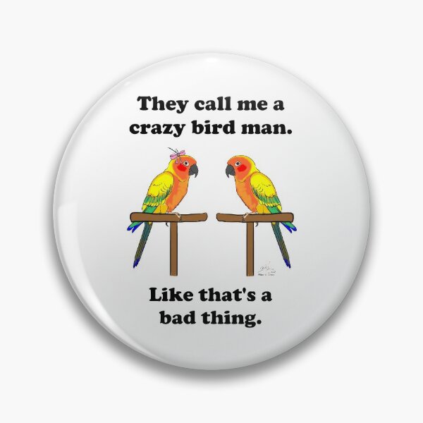 Item preview, Crazy Bird Man with Sun Conures designed and sold by Laughing Parrot Studio.