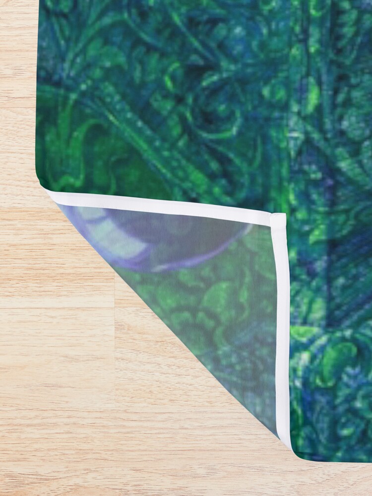 Alternate view of Mystic Visions in Blue and Green Shower Curtain