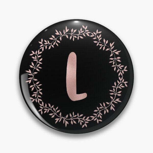 Item preview, Rose Gold Monogram L - Blush Pink Letter L on Black designed and sold by MysticMagpie.