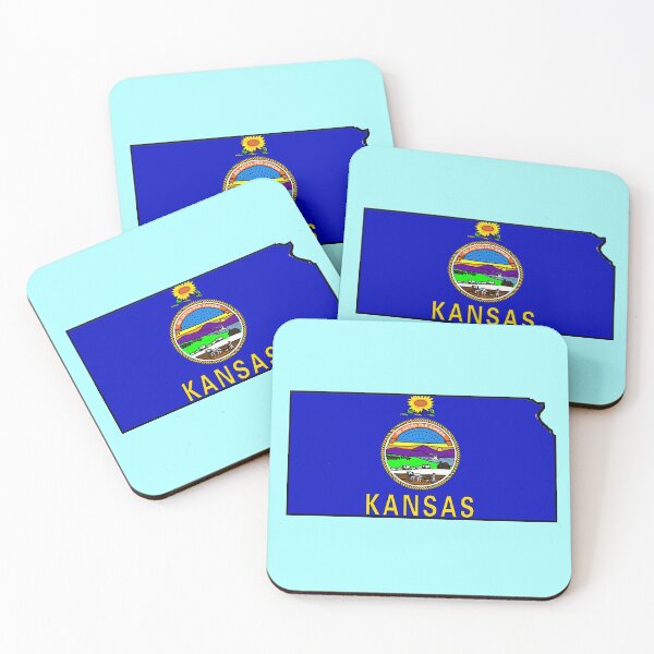 Item preview, Kansas Map with Kansas State Flag designed and sold by Havocgirl.