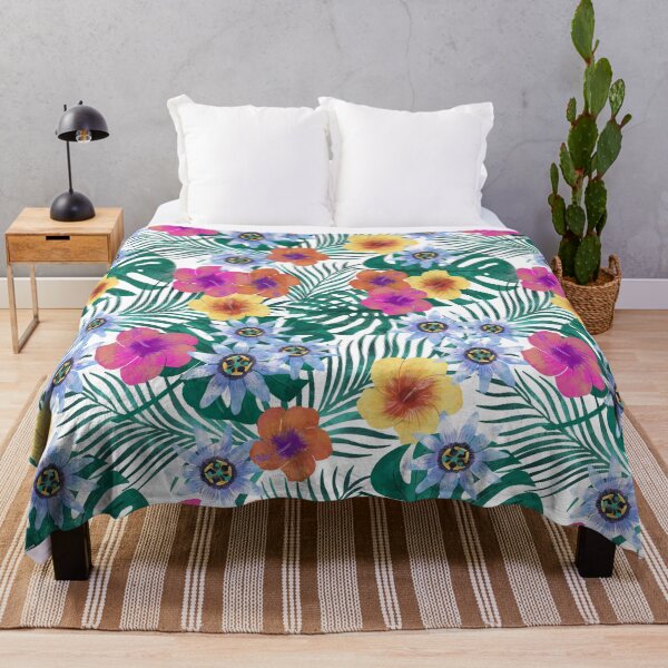 Item preview, Mahalo Tropical Floral Print designed and sold by pixiepatterns.
