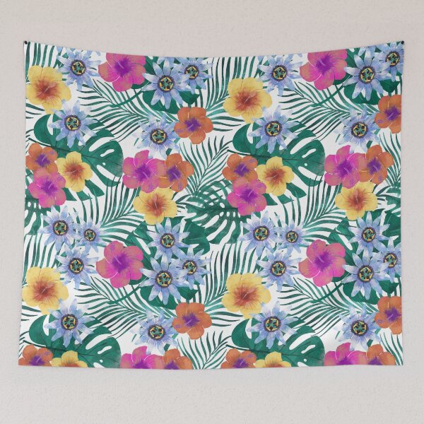 Item preview, Mahalo Tropical Floral Print designed and sold by pixiepatterns.