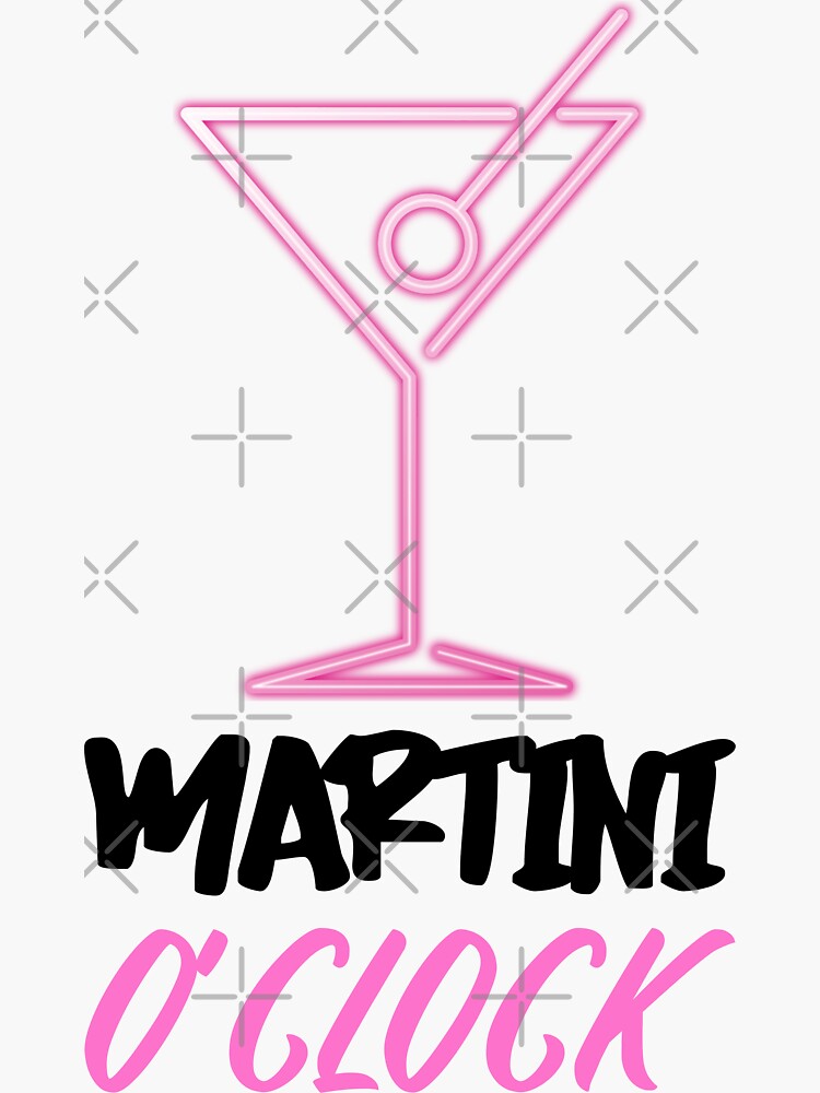 "Martini o'clock" Sticker by LuckyCatty Redbubble