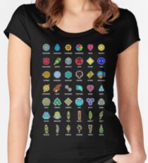 Pokemon Badges Women's Fitted Scoop T-Shirt