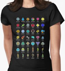 Pokemon Badges Women's Fitted T-Shirt