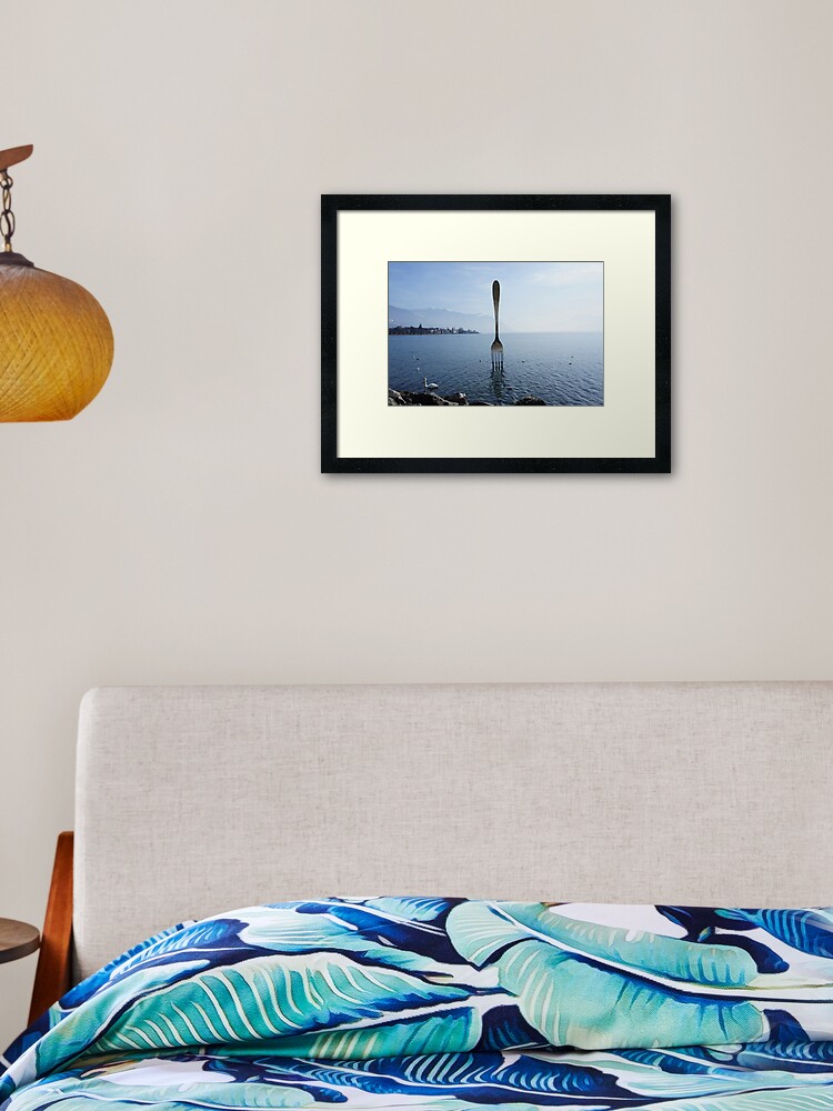 Thumbnail 1 of 7, Framed Art Print, Fork in water at Vevey designed and sold by santoshputhran.