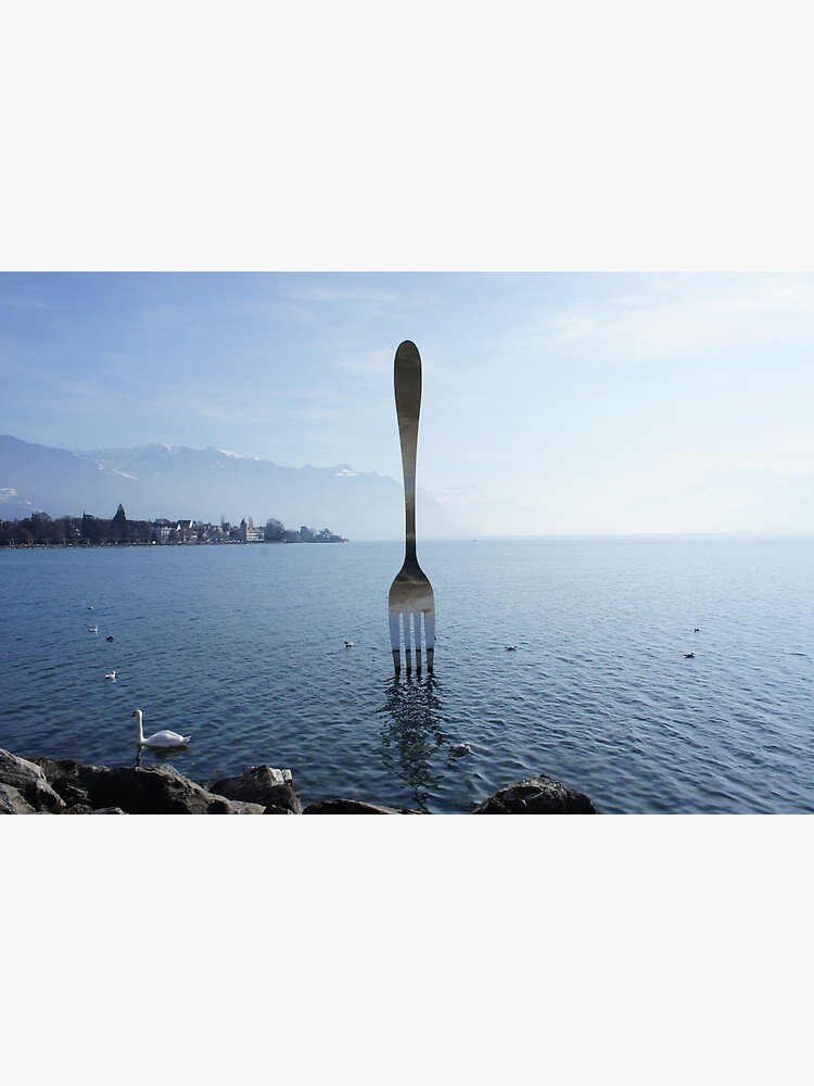 Thumbnail 7 of 7, Framed Art Print, Fork in water at Vevey designed and sold by santoshputhran.