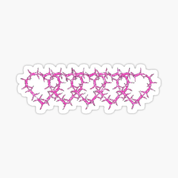 barbed wire hearts Sticker