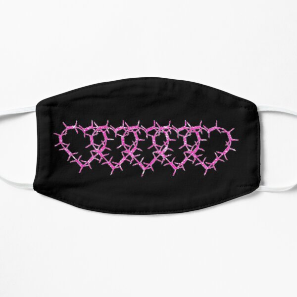 barbed wire hearts Flat Mask