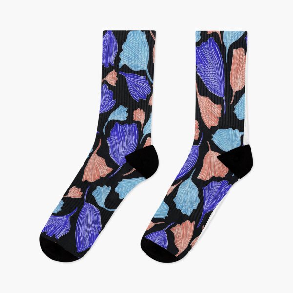 Item preview, Night Ginkgo Leaves Pattern designed and sold by Amanda Laurel Atkins.