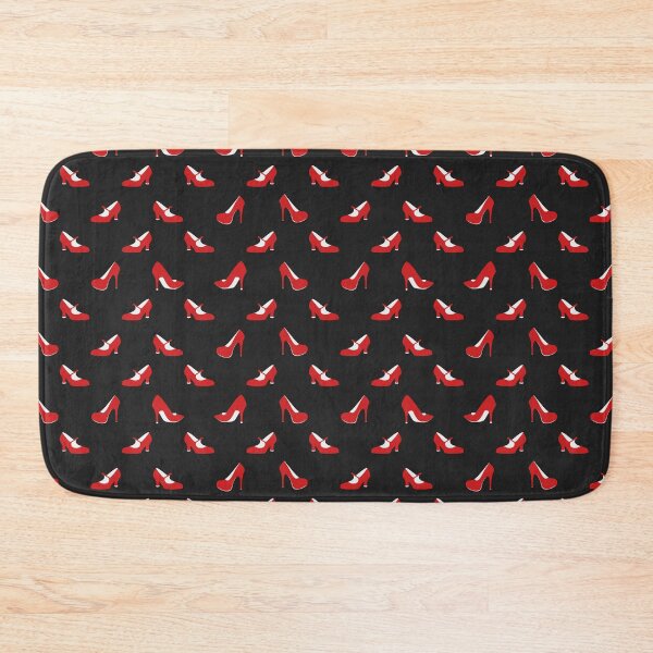 Item preview, Pattern of high heels, pumps. Black and white with pops of red. designed and sold by SparkleandSmile.