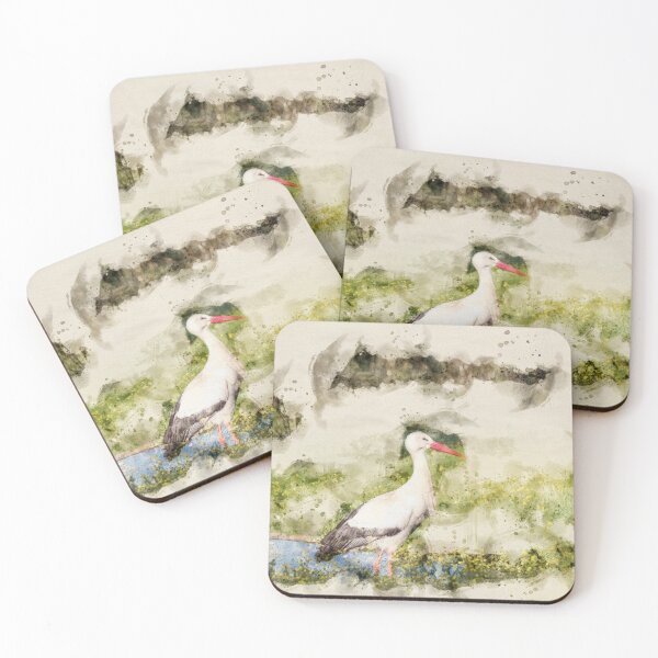 Item preview, Stork in Pond Watercolor designed and sold by lugamor.