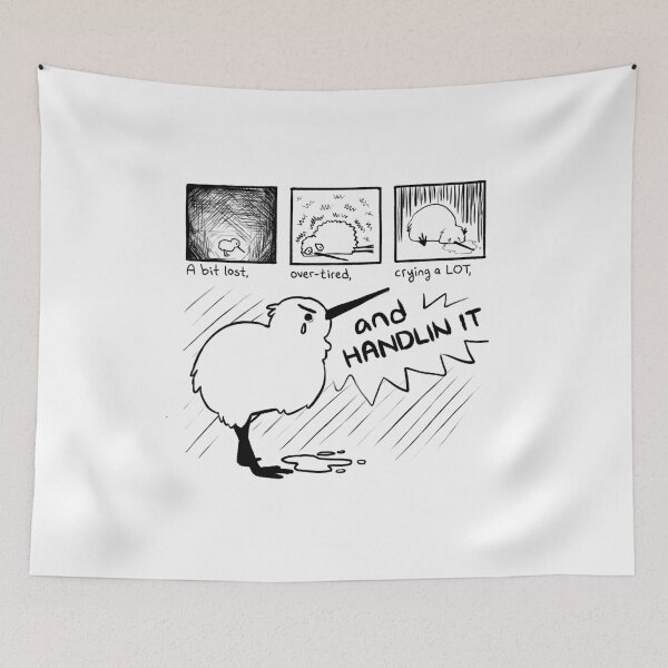 Item preview, "HANDLIN IT" Kiwi Bird Comic designed and sold by thelatestkate.