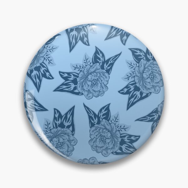 Item preview, Blue Cabbage Roses designed and sold by Amanda Laurel Atkins.