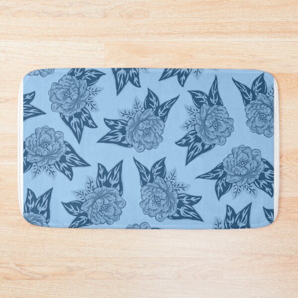 Item preview, Blue Cabbage Roses designed and sold by Amanda Laurel Atkins.