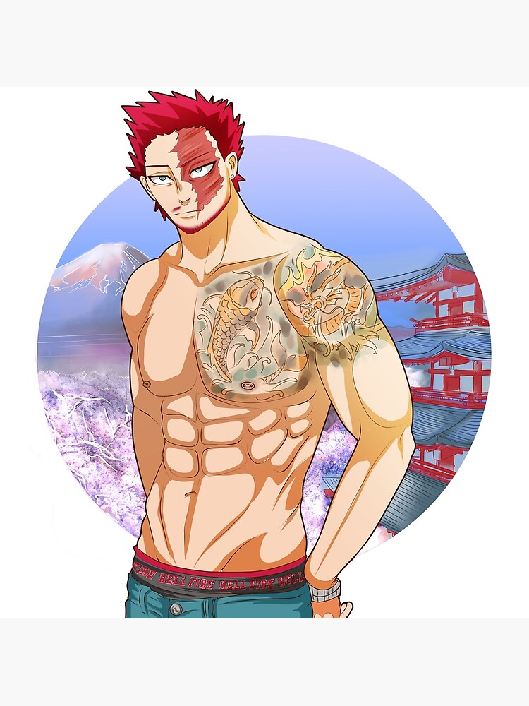 "Enji Todoroki aka Endeavor shirtless" Poster by kitt0Kattsu | Redbubble