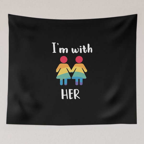 Item preview,  I'm With Her LGBTQ Rainbow lesbian Couple Gift Idea  designed and sold by ANAS MAATI.