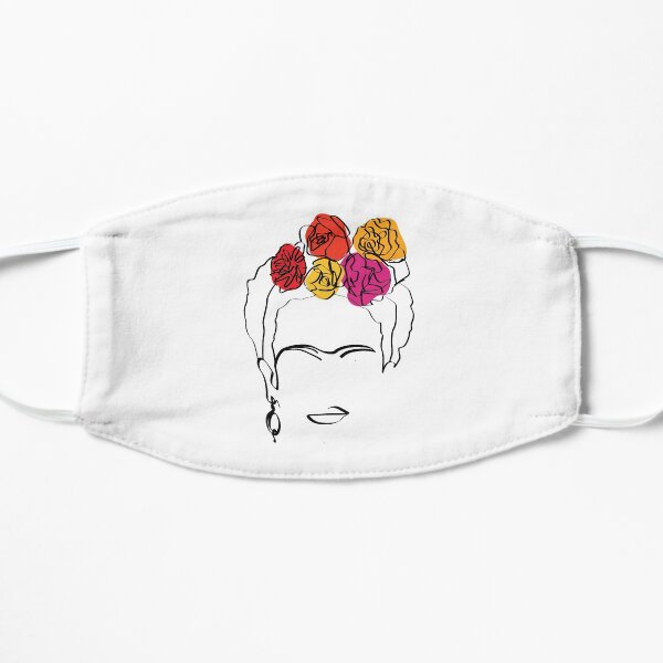 Frida Kahlo - Retrato de la cara - Arte lineal Mascarilla plana