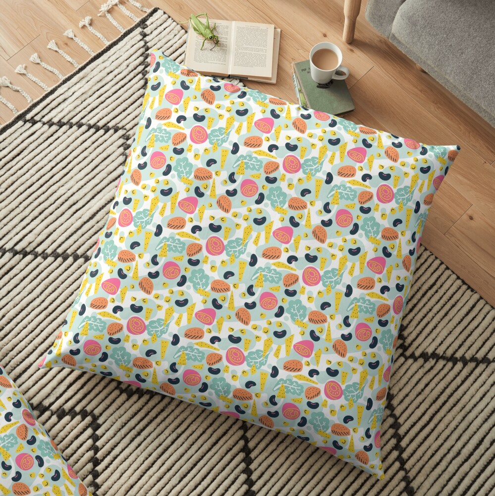 Chicken taco salad Floor Pillow