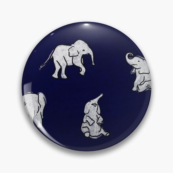 Item preview, Indian Baby Elephants in Navy Blue designed and sold by Plastic Memory Archive.