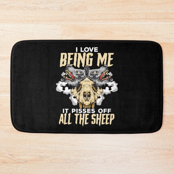 Item preview, Wild Lonely Wolf With Cool Skull Being Me Pisses Off All The Sheep designed and sold by UniQueensShop.