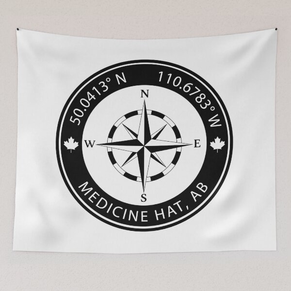 Item preview, Medicine Hat, Alberta Geographical Coordinates designed and sold by TeeOhGraphics.