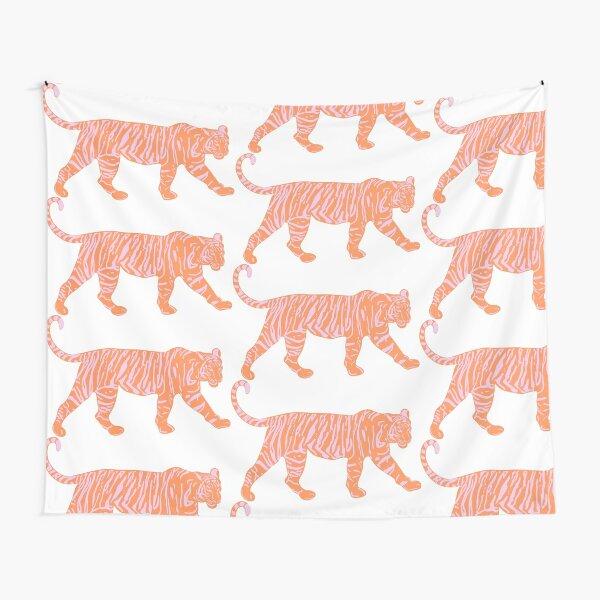 Orange and Pink Tiger Tapestry