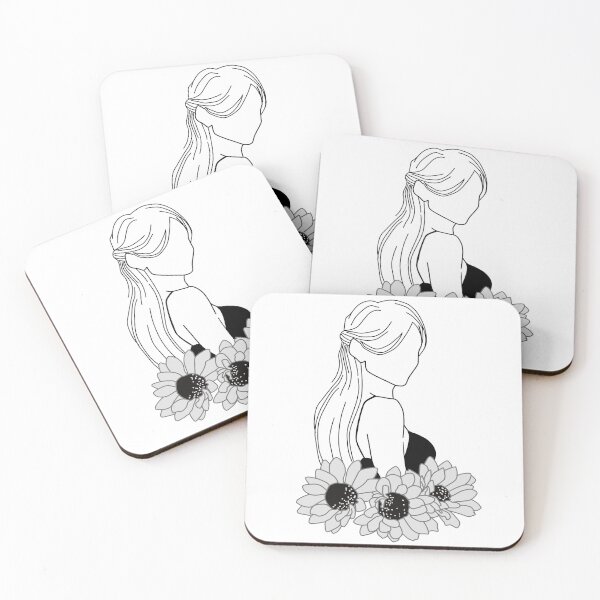 Item preview, Lady with Sunflowers | B&W designed and sold by SK AP.
