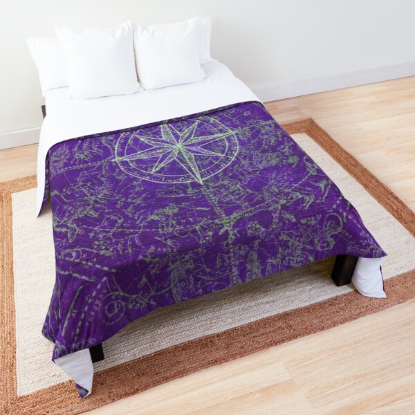Map of the Heavens in Purple Comforter