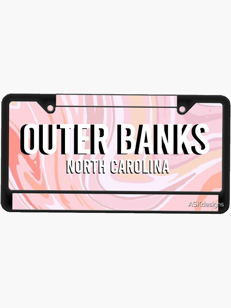 "Pastel outer banks license plate " Sticker by ASKdesigns Redbubble