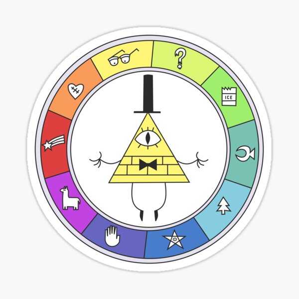 Rainbow Bill Cipher Wheel Sticker