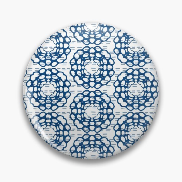 Item preview, Japanese Geometric Flower Stitching in Blue and White designed and sold by Dora Yvonne Textiles.