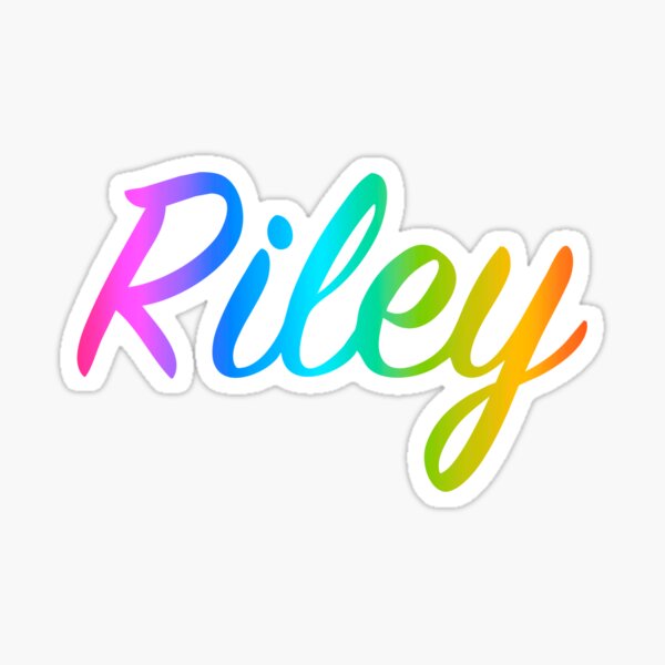 Riley male name, colorful letter balloons background Stock Photo