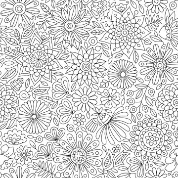 Artwork thumbnail, Adult Coloring Flowers Pattern by Anna Grunduls