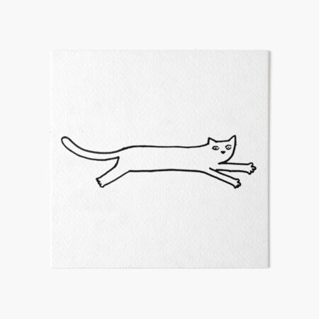 Minimalist dark cat stamp Art Board Print for Sale by