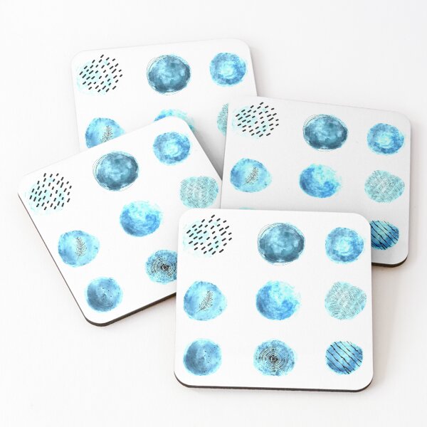 Item preview, blue watercolour dots designed and sold by earthythings.